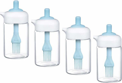 Femora Glass Utility Container  - 200 ml(Pack of 4, Blue)
