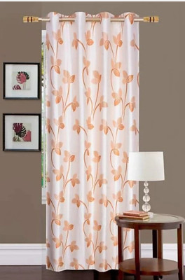 Sehbhagi 153 cm (5 ft) Polyester Semi Transparent Window Curtain Single Curtain(Printed, Gold)