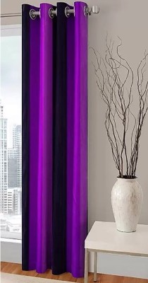 Achintya 153 cm (5 ft) Polyester Blackout Window Curtain Single Curtain(Striped, Purple)