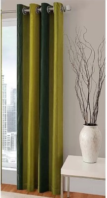 Achintya 153 cm (5 ft) Polyester Blackout Window Curtain Single Curtain(Striped, Green)