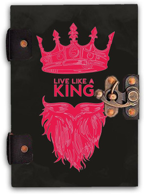 DI-KRAFT Handcrafted Cardbord Diary A5 Diary Unruled 160 Pages(Black)