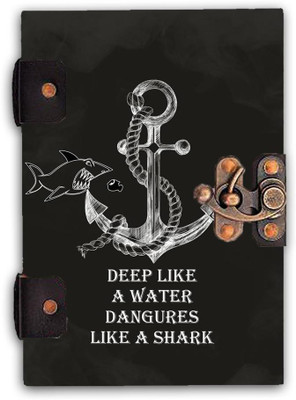 DI-KRAFT Handcrafted Cardbord Diary A5 Diary Unruled 160 Pages(Black)