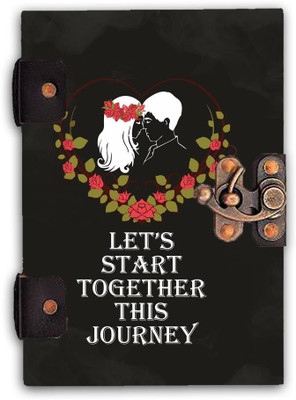 DI-KRAFT Handcrafted Cardbord Diary A5 Diary Unruled 160 Pages(Black)