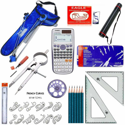 Book birds Camlin, Omega, Casio Engineering Instrument Complete Set Drafting Compass Set(Number of 13)