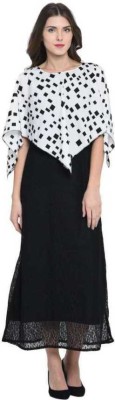 ADDICTED ATTIRE Women Maxi Black, White Dress