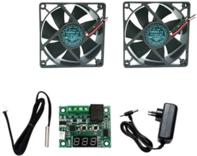 TechSupreme Best Combo For Diy Incubator W1209 + 12v 2Amp Adapter + 2 Piece fan For Diy Incubator Electronic Components W1209 thermostat Electronic Components Electronic Hobby Kit