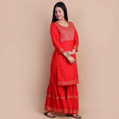 zuberiya Women Kurta Sharara Set
