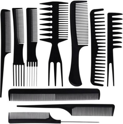 D-Top 10Pcs Pro Salon Hair Cut Styling Hairdressing Barbers Combs Brush