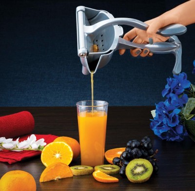 Fulkiza Aluminium Aluminum Manual Fruit Juicer, Hand Press Lemon Squeezer Alloy Heavy Duty Hand Juicer(Steel)