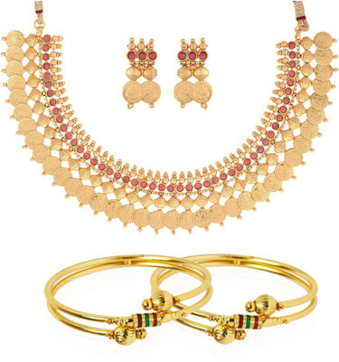 ZENEME Alloy Gold-plated Gold Jewellery Set(Pack of 1)