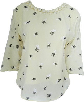 vidhi's creation Girls Casual Pure Georgette Layered Top(Green, Pack of 1)