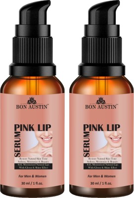 Bon Austin Premium Pink Lip Serum Oil - For Soft Lips - Ideal for Men and Women Combo Pack Of 2 bottle of 30 ml(60 ml) Rose(Pack of: 2, 60 g)