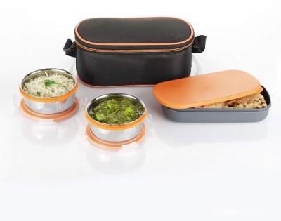 Leoneel Royal Double Decker 2 Container Stainless Steel with Small Lunch Box (1000ML) 3 Containers Lunch Box(1000 ml, Thermoware)