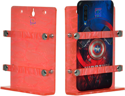 TDO Acrylic Wall Mount Mobile Charging Stand Mobile Holder ,TV, AC Remote Stand ( Color PINK 2 Pcs) Mobile Holder