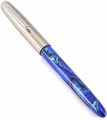 Gold Leaf 51A Fountain Pen Hooded Extra Fine Nib 0.38mm Writing Ink Pens Office Supplies (Acrylic Blue) Fountain Pen