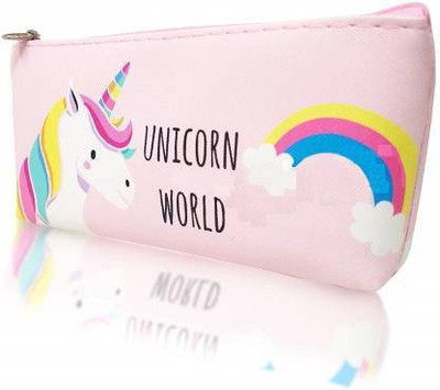 Rockjon unicorn 1 Art Polyester Pencil Box(Set of 1, Pink)