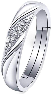 mahi Valentine Gift Proposal Womens Finger Ring Alloy Crystal Rhodium Plated Ring