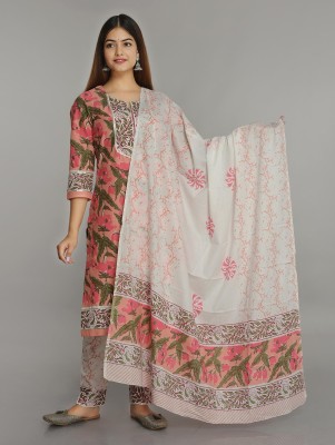 Shobhangi Floral Print Kurta, Trouser/Pant & Dupatta Set