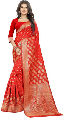 mahalaxmi fab Woven Bollywood Art Silk Saree(Red)