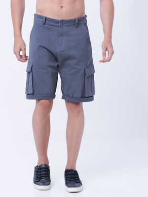 HIGHLANDER Solid Men Blue Regular Shorts