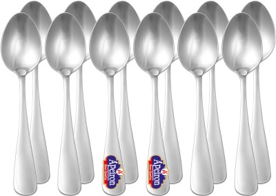 Apeiron STAINLESS STEEL BABY SPOON PLAIN DESIGN SILVER Stainless Steel Ice-cream Spoon Set(Pack of 12)