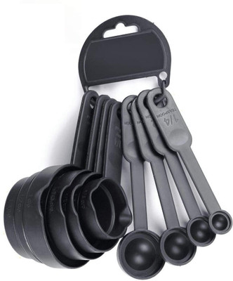 Hb Mall India 8 Pieces Plastic Baking Measurement Set 4 Measuring Cups and 4 Spoons with Double Pour Sides Plastic Measuring Spoon Set(Pack of 8)