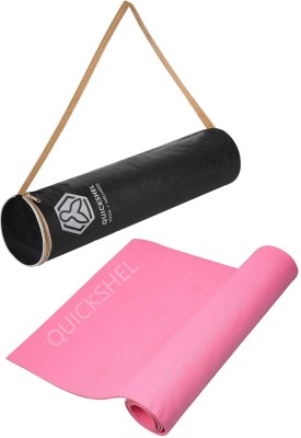 Quick Shel 100%EVA Eco Friendly Mat, Exercise & Gym Mat With Bag Pink 6 mm Yoga Mat