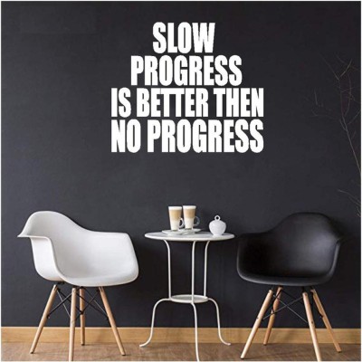 LYOMAN 59 cm slowprogres-wht Self Adhesive Sticker(Pack of 1)