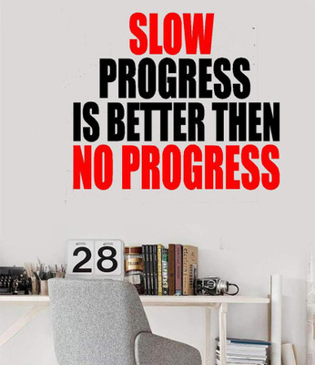 LYOMAN 59 cm slowprogres-blkred Self Adhesive Sticker(Pack of 1)