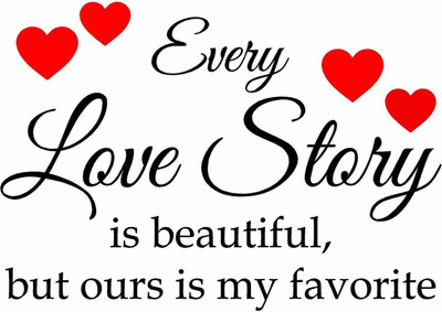 amazinghubsolution 70 cm a...lovestorybeautyful Self Adhesive Sticker(Pack of 1)