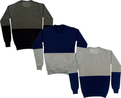 KAYU Full Sleeve Color Block Boys & Girls Sweatshirt