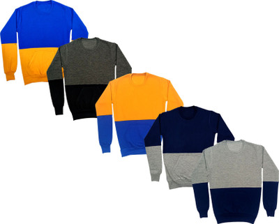 Indistar Full Sleeve Color Block Boys & Girls Sweatshirt