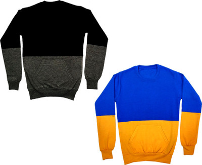 KAYU Full Sleeve Color Block Boys & Girls Sweatshirt