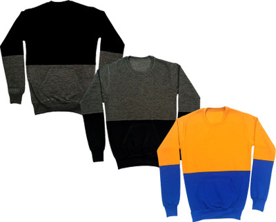 KAYU Full Sleeve Color Block Boys & Girls Sweatshirt