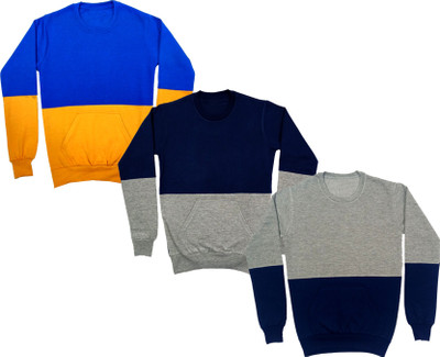 KAYU Full Sleeve Solid Boys & Girls Sweatshirt