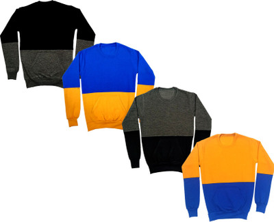 KAYU Full Sleeve Color Block Boys & Girls Sweatshirt