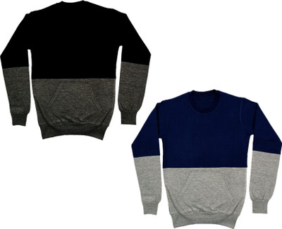 KAYU Full Sleeve Color Block Boys & Girls Sweatshirt