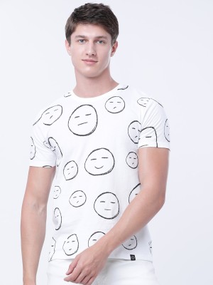 LOCOMOTIVE Graphic Print Men Round Neck White T-Shirt