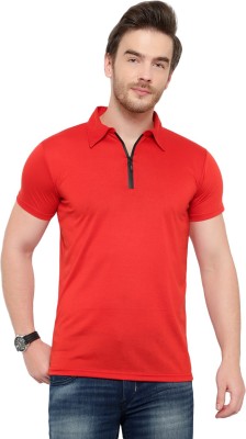Behemoth Solid Men Polo Neck Red T-Shirt