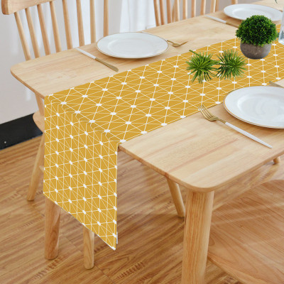 HOMADORN Yellow 182 cm Reversible Table Runner(Polyester)