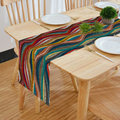 HOMADORN Multicolor 152 cm Reversible Table Runner(Cotton)