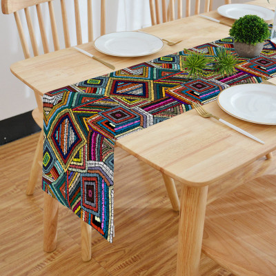 HOMADORN Multicolor 152 cm Reversible Table Runner(Cotton)