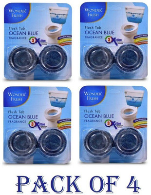 wonder fresh Flush Tab / Flushmatic Ocean Blue Toilet Block Cleaner Ocean Block Toilet Cleaner(4 x 100 g)