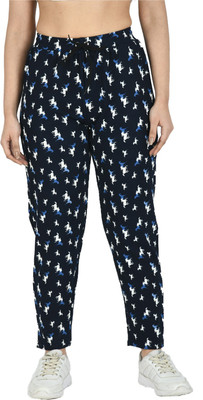 IndiWeaves Printed Women Dark Blue Track Pants
