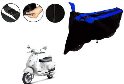 VTF Two Wheeler Cover for Piaggio(Vespa VXL 125, Black, Blue)