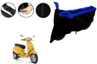 VTF Waterproof Two Wheeler Cover for Piaggio(Elegante 150, Black, Blue)