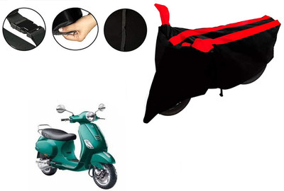 VTF Two Wheeler Cover for Piaggio(Vespa VXL 150, Black, Red)