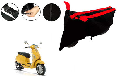 VTF Two Wheeler Cover for Piaggio(Elegante 150, Black, Red)