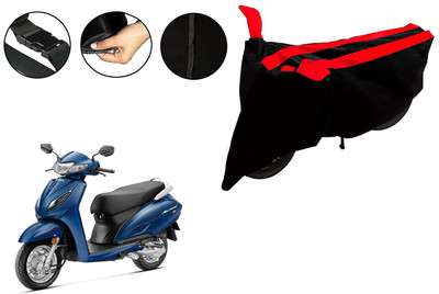 VTF Two Wheeler Cover for Honda(Activa 6G, Black, Red)