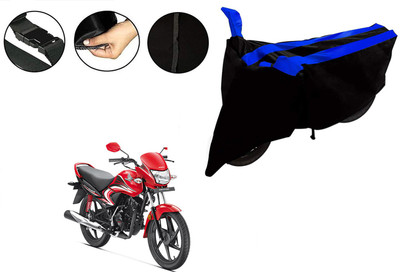 VTF Two Wheeler Cover for Honda(Dream Yuga, Black, Blue)